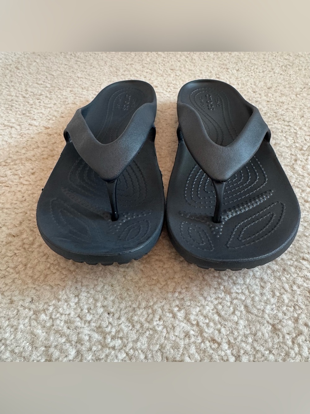 Crocs Kadee II Black Comfort Flip Flops Womens Size 8 - Picture 2 of 8